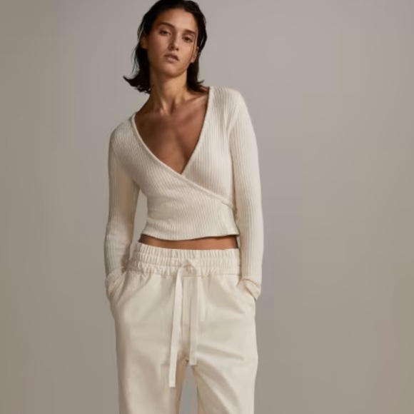 everlane rib knit wrap top - Picture 2 of 3